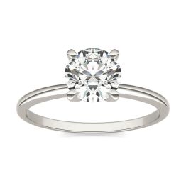 1 CTW Round Caydia Lab Grown Diamond Solitaire Engagement Ring 14K White Gold, SIZE 7.0 Stone Color E