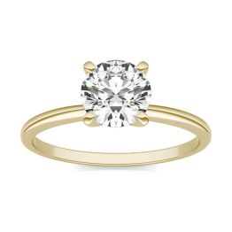 1 CTW Round Caydia Lab Grown Diamond Solitaire Engagement Ring 14K Yellow Gold, SIZE 7.0 Stone Color E