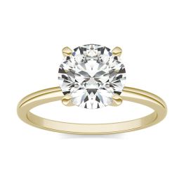 2 CTW Round Caydia Lab Grown Diamond Solitaire Engagement Ring 14K Yellow Gold, SIZE 7.0 Stone Color E