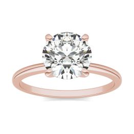 2 CTW Round Caydia Lab Grown Diamond Solitaire Engagement Ring 14K Rose Gold, SIZE 7.0 Stone Color E
