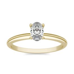 1/2 CTW Oval Caydia Lab Grown Diamond Solitaire Engagement Ring 18K Yellow Gold, SIZE 7.0 Stone Color E