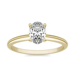 1 CTW Oval Caydia Lab Grown Diamond Solitaire Engagement Ring 14K Yellow Gold, SIZE 7.0 Stone Color E
