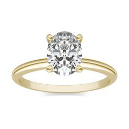 1 1/2 CTW Oval Caydia Lab Grown Diamond Solitaire Engagement Ring 14K Yellow Gold, SIZE 7.0 Stone Color E