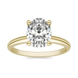 2 CTW Oval Caydia Lab Grown Diamond Solitaire Engagement Ring 14K Yellow Gold, SIZE 7.0 Stone Color E