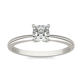 1/2 CTW Cushion Caydia Lab Grown Diamond Solitaire Engagement Ring 14K White Gold, SIZE 7.0 Stone Color E