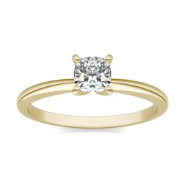 1/2 CTW Cushion Caydia Lab Grown Diamond Solitaire Engagement Ring 14K Yellow Gold, SIZE 7.0 Stone Color E