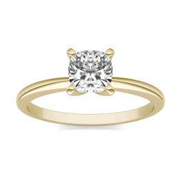 3/4 CTW Cushion Caydia Lab Grown Diamond Solitaire Engagement Ring 18K Yellow Gold, SIZE 7.0 Stone Color E