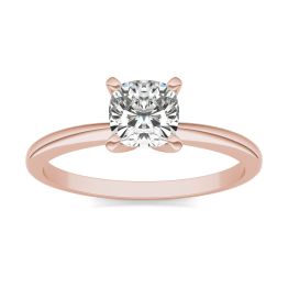 3/4 CTW Cushion Caydia Lab Grown Diamond Solitaire Engagement Ring 14K Rose Gold, SIZE 7.0 Stone Color E