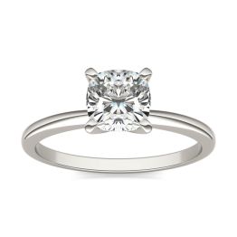 1 CTW Cushion Caydia Lab Grown Diamond Solitaire Engagement Ring 14K White Gold, SIZE 7.0 Stone Color E