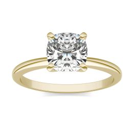 1 1/2 CTW Cushion Caydia Lab Grown Diamond Solitaire Engagement Ring 18K Yellow Gold, SIZE 7.0 Stone Color E