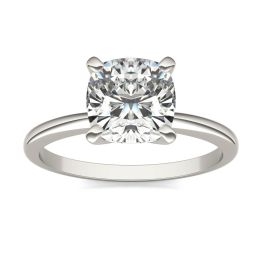 2 CTW Cushion Caydia Lab Grown Diamond Solitaire Engagement Ring 14K White Gold, SIZE 7.0 Stone Color E