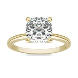 2 CTW Cushion Caydia Lab Grown Diamond Solitaire Engagement Ring 14K Yellow Gold, SIZE 7.0 Stone Color E