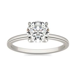 1.00 CTW DEW Round Forever One Moissanite Swirl Bypass Solitaire 
