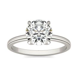 1 1/2 CTW Round Caydia Lab Grown Diamond Four Prong Claw Solitaire Engagement Ring 14K White Gold, SIZE 7.0 Stone Color E
