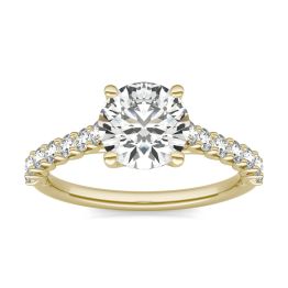 1 7/8 CTW Round Caydia Lab Grown Diamond Trellis Cathedral Engagement Ring 14K Yellow Gold, SIZE 7.0 Stone Color E