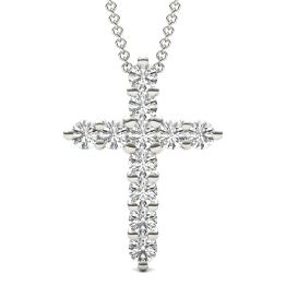 1 1/10 CTW Round Caydia Lab Grown Diamond Cross Necklace Platinum