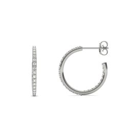 1/2 CTW Round Caydia Lab Grown Diamond Inside Out Hoop Earrings 18K White Gold
