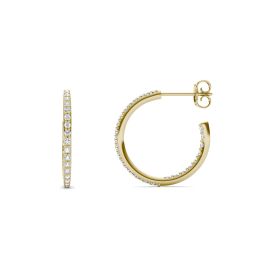 1/2 CTW Round Caydia Lab Grown Diamond Inside Out Hoop Earrings 18K Yellow Gold