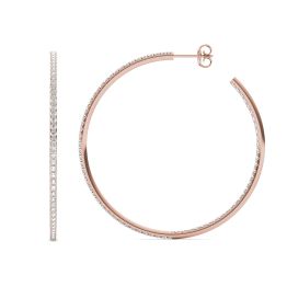 2 CTW Round Caydia Lab Grown Diamond Inside Out Hoop Earrings 18K Rose Gold