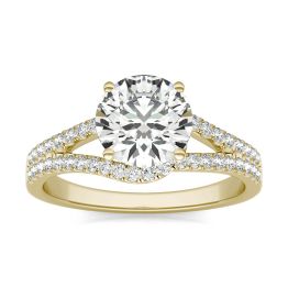 1 7/8 CTW Round Caydia Lab Grown Diamond Infinity Loop Engagement Ring 14K Yellow Gold, SIZE 7.0 Stone Color E