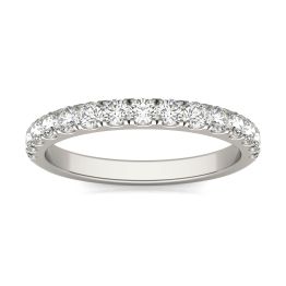 1/2 CTW Round Caydia Lab Grown Diamond Wedding Band Ring Platinum, SIZE 7.0 Stone Color F