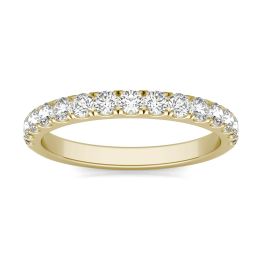 1/2 CTW Round Caydia Lab Grown Diamond Wedding Band Ring 14K Yellow Gold, SIZE 7.0 Stone Color F