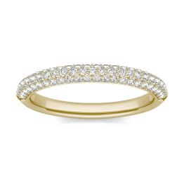 1/3 CTW Round Caydia Lab Grown Diamond Pave Accent Wedding Band Ring 14K Yellow Gold, SIZE 7.0 Stone Color F