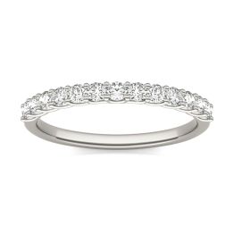 2/5 CTW Round Caydia Lab Grown Diamond Trellis Wedding Band Ring 14K White Gold, SIZE 7.0 Stone Color F