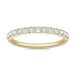 2/5 CTW Round Caydia Lab Grown Diamond Trellis Wedding Band Ring 14K Yellow Gold, SIZE 7.0 Stone Color F