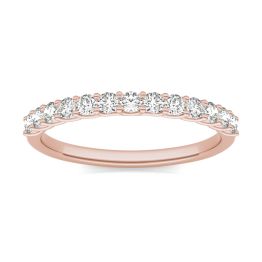 2/5 CTW Round Caydia Lab Grown Diamond Trellis Wedding Band Ring 18K Rose Gold, SIZE 7.0 Stone Color F