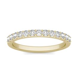 2/5 CTW Round Caydia Lab Grown Diamond Shared Prong Wedding Band Ring 18K Yellow Gold, SIZE 7.0 Stone Color F