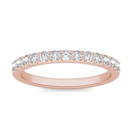 2/5 CTW Round Caydia Lab Grown Diamond Shared Prong Wedding Band Ring 14K Rose Gold, SIZE 7.0 Stone Color F