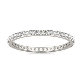 2/5 CTW Round Caydia Lab Grown Diamond Shared Prong Eternity Band Ring Platinum