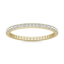 2/5 CTW Round Caydia Lab Grown Diamond Shared Prong Eternity Band Ring 18K Yellow Gold