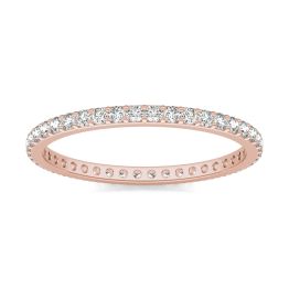 2/5 CTW Round Caydia Lab Grown Diamond Shared Prong Eternity Band Ring 18K Rose Gold