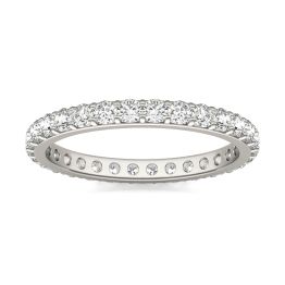 7/8 CTW Round Caydia Lab Grown Diamond Shared Prong Eternity Band Ring 18K White Gold