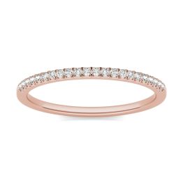 1/10 CTW Round Caydia Lab Grown Diamond Wedding Band Ring 14K Rose Gold, SIZE 7.0 Stone Color F