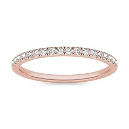 1/4 CTW Round Caydia Lab Grown Diamond Wedding Band Ring 14K Rose Gold, SIZE 7.0 Stone Color F
