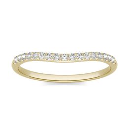 1/6 CTW Round Caydia Lab Grown Diamond Signature 6.5mm Round Matching Band Ring 18K Yellow Gold, SIZE 7.0 Stone Color F