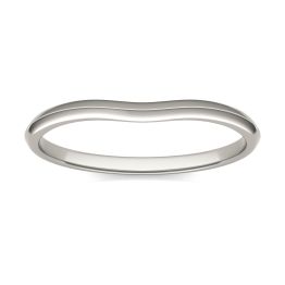 Signature Plain Oval 7mm Matching Band Ring 18K White Gold
