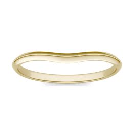 Signature Plain 7mm Oval Matching Band Ring 18K Yellow Gold