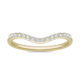 1/6 CTW Round Caydia Lab Grown Diamond Signature 7x5mm Oval Halo Matching Band Ring 18K Yellow Gold, SIZE 7.0 Stone Color F
