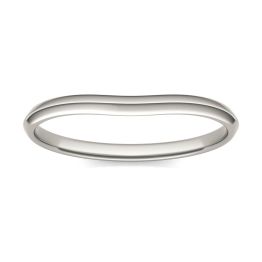 Signature Curved Plain Matching Cushion 6mm Band Ring Platinum