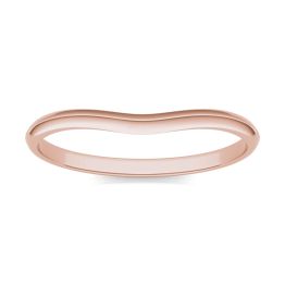 Signature Curved Plain 6mm Cushion Matching Band Ring 18K Rose Gold