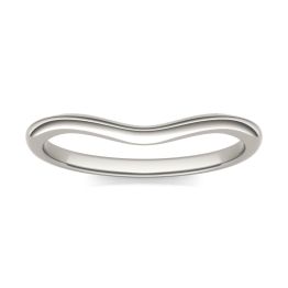 Signature Plain Cushion 6.5mm Matching Band Ring 18K White Gold