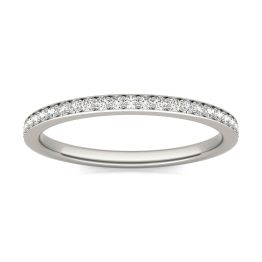 1/5 CTW Round Caydia Lab Grown Diamond Channel Bead Set Wedding Band Ring Platinum, SIZE 7.0 Stone Color F