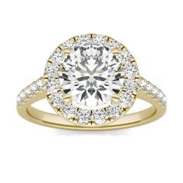 2 5/8 CTW Round Caydia Lab Grown Diamond Halo Engagement Ring 14K Yellow Gold, SIZE 7.0 Stone Color E
