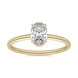1 1/15 CTW Oval Caydia Lab Grown Diamond Hidden Halo Solitaire Engagement Ring 14K Yellow Gold, SIZE 7.0 Stone Color E