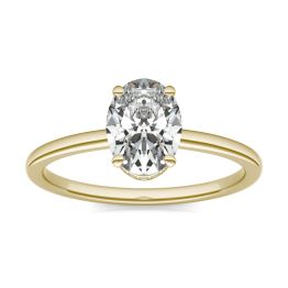 1 5/8 CTW Oval Caydia Lab Grown Diamond Hidden Halo Solitaire Engagement Ring 14K Yellow Gold, SIZE 7.0 Stone Color E