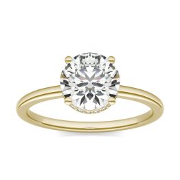 1 5/8 CTW Round Caydia Lab Grown Diamond Hidden Halo Solitaire Engagement Ring 14K Yellow Gold, SIZE 7.0 Stone Color E